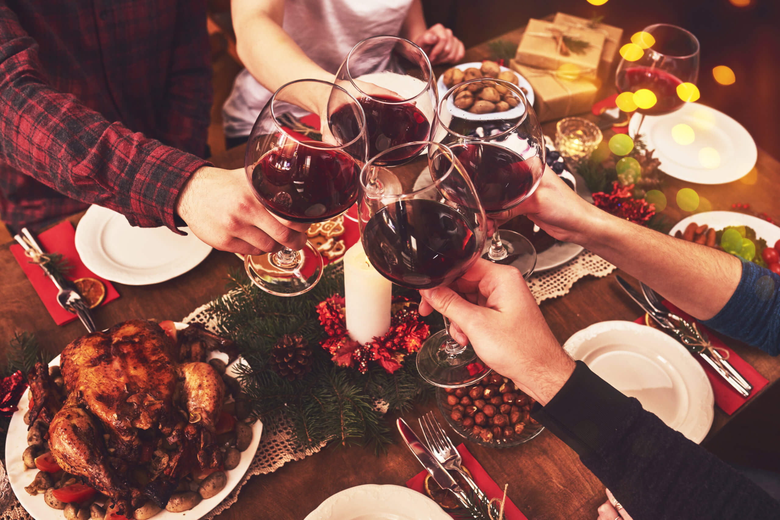 People cheers celebrating christmas holiday concept People cheers celebrating christmas holiday concept