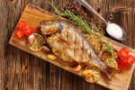 Grilled fish on the table